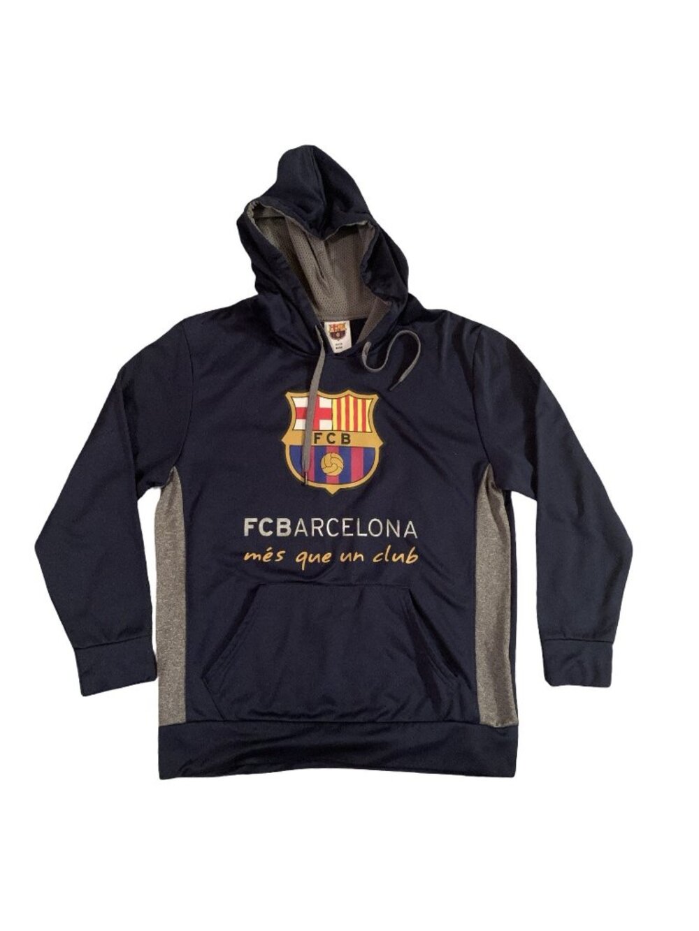 FC Barcelona Soccer Hoodie Sweatshirt Mens M Blue/gray World Cup Futbol Spain